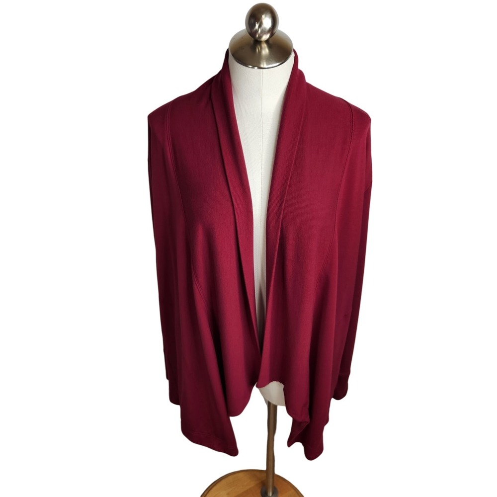 Athleta Pranayama Restore Wrap Burgundy Cardigan Women's Size Medium Long Sleeve